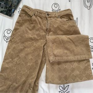 NEW FOREVER 21 Khaki Plaid Suede Pants M